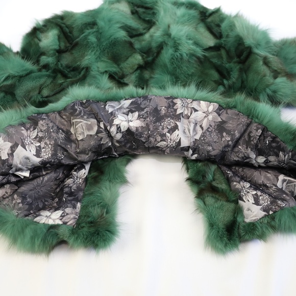GREEN AND BLACK FUR JACKET - Picture 9 of 9